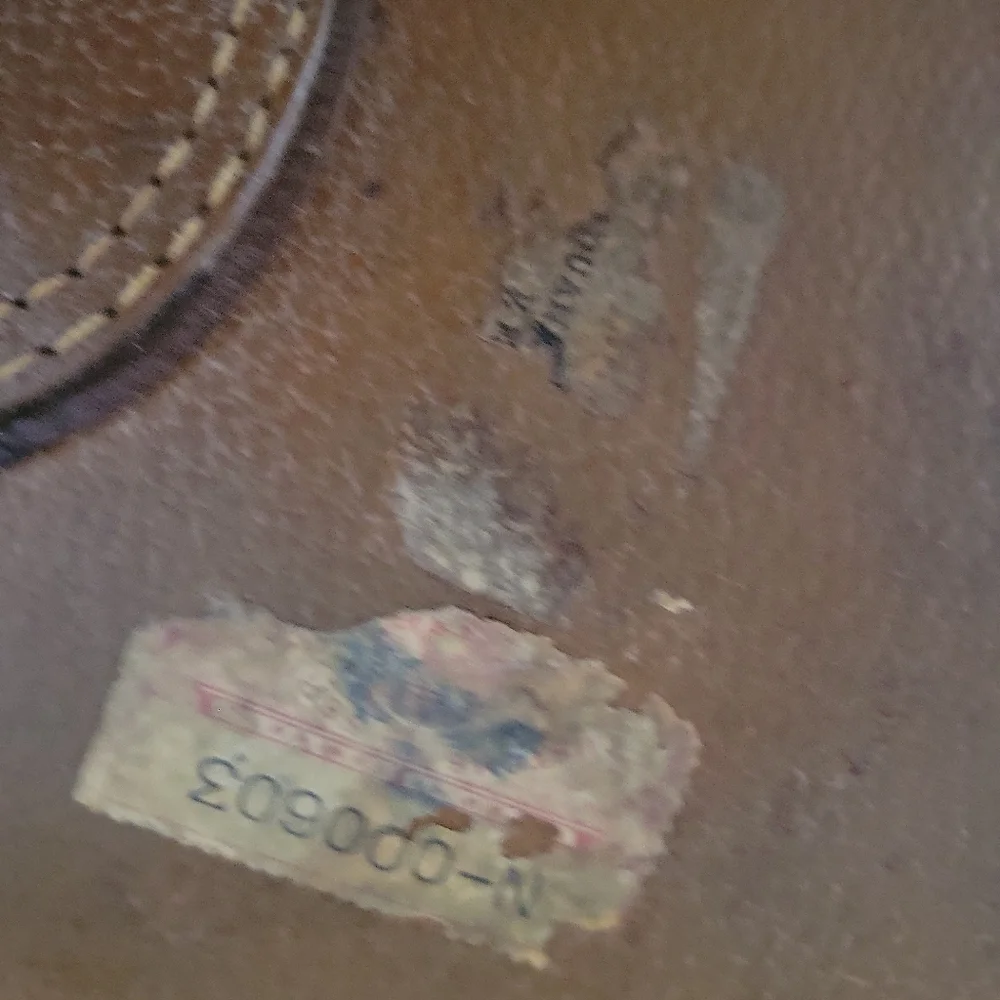Unique Vintage luggage For a Havana hat...? leather w/ original travel stickers